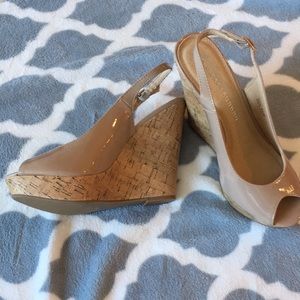 Chinese Laundry - Nude Peep-toe Wedges